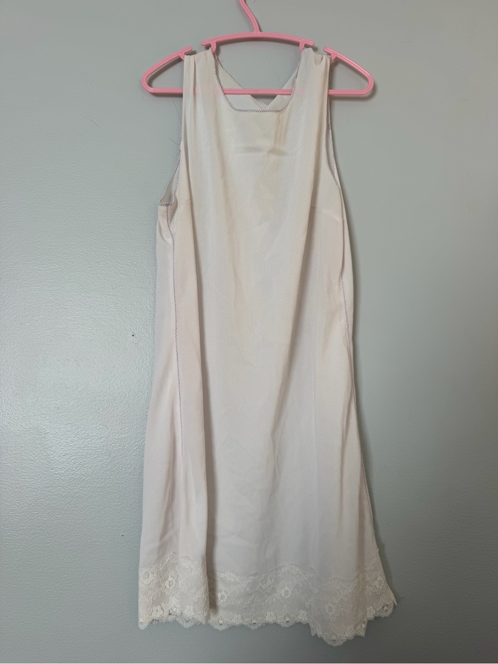 Kids Cream Lace-Hem Slip Dress